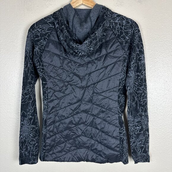Smartwool Womens XS Smartloft 60 Zip Up Jacket Pattern Sleeves Black Gray - Picture 4 of 5